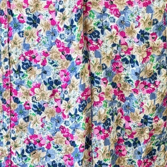 Astr The Label Floral Puff Sleeve Minidress in Blue Fuchsia Flora Small - Picture 6 of 7